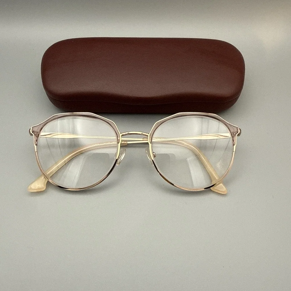 High Street Eyeglasses Frames CASS BLUSH Pink Gold Round Full Rim 51-19-145 HOT